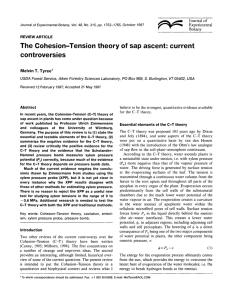 The Cohesion-Tension theory of sap ascent: current controversies