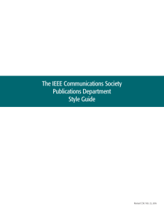 The IEEE Communications Society Publications Department Style