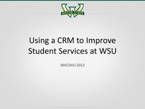 Using a CRM to Improve Student Services at WSU