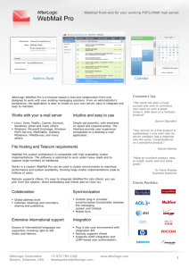 AfterLogic Webmail Pro information brochure