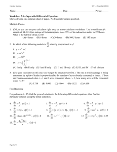Separable Differential Equations