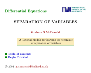 SEPARATION OF VARIABLES