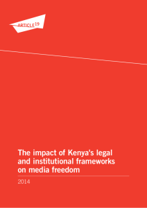 The impact of Kenya's legal and institutional frameworks on media