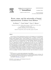 Roots, stems, and the universality of lexical representations