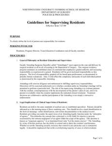 Guidelines for Supervising Residents - Surgery