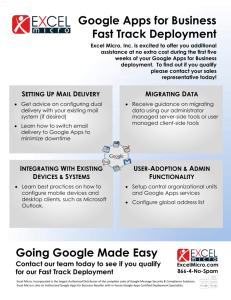 Google Apps for Business Fast Track Deployment Google Apps for