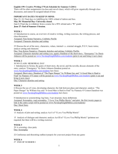 English 199: Creative Writing 5 Week Schedule for Summer I (2011