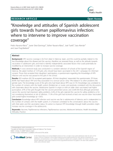 Knowledge And Attitudes Of Spanish Adolescent Girls