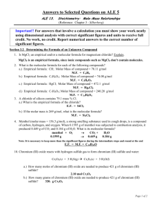 13_Key_ALE 13_Stoichiometry_Selected Answers_F08