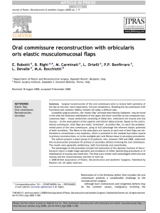 Oral commissure reconstruction with orbicularis oris elastic