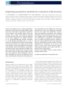 Exploring quantitative methods for evaluation of lip function