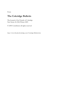Frost at Midnight - The Friends of Coleridge