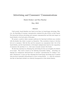 Advertising and Consumers' Communications