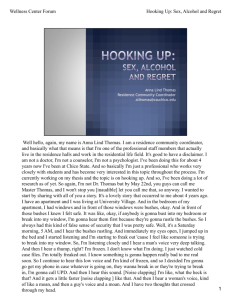 Hooking Up: Sex, Alcohol and Regret
