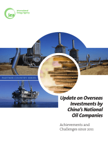 Update on Overseas Investments by China's National Oil Companies