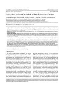 Psychometric Evaluation of the Role Strain Scale