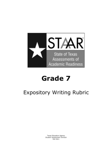 STAAR Expository Writing Rubric Grade 7