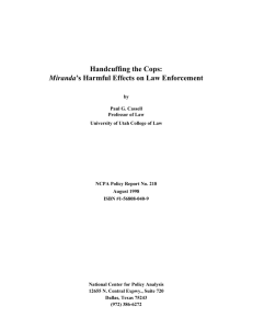 Handcuffing the Cops - National Center for Policy Analysis