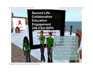 Second Life: A Collaboration UIS-CSU-IDPH