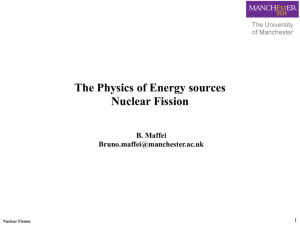 The Physics of Energy sources Nuclear Fission