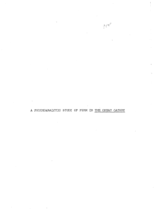 A Psychoanalytic Study of Form in The Great Gatsby