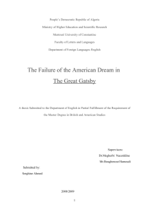 The Failure of the American Dream in The Great Gatsby