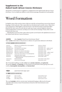 Word Formation - Oxford University Press