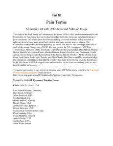 Pain Terms - International Association for the Study of Pain
