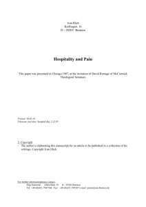 Hospitality and Pain