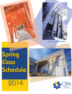 Spring Class Schedule - College of Southern Nevada