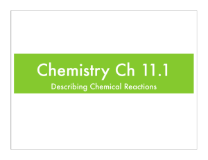 Chemistry Ch 11.1