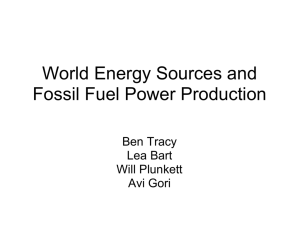 World Energy Sources and Fossil Fuel Powe