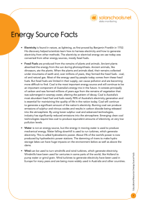 Energy Source Facts