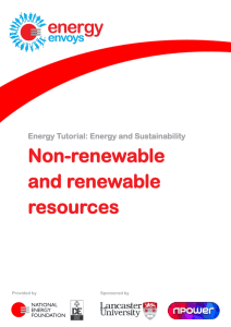 Non-renewable and renewable resources