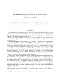 MULTIPLICITY OF STURM-LIOUVILLE EIGENVALUES 1