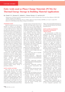 Fatty Acids used as Phase Change Materials (PCMs) for Thermal