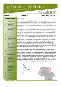 Term 3 Week 3 30th July, 2015 - Corpus Christi Primary, Cranebrook