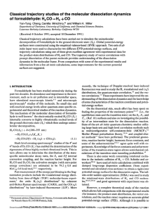 Classical trajectory studies of the molecular dissociation dynamics of