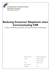 Reducing Consumer Skepticism when Communicating CSR