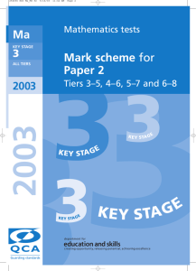 KS3 Mathematics tests Mark scheme for Paper 2 Tiers 3–5, 4–6, 5–7