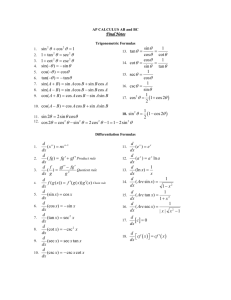 Final Notes for AB and BC