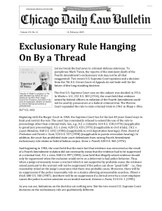 Exclusionary Rule Hanging On By a Thread