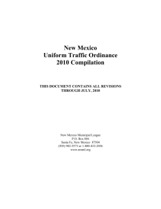 New Mexico Uniform Traffic Ordinance 2010