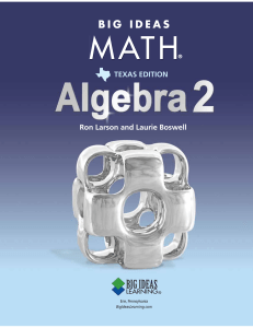 Algebra 2 - Big Ideas Learning