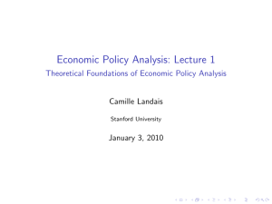 Economic Policy Analysis: Lecture 1