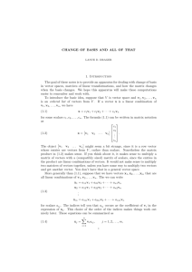 Notes on Change of Basis  - Department of Mathematics