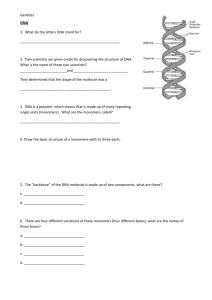 Genetics 1. What do the letters DNA stand for? 2. Two scientists are