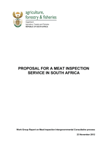 Proposal for a meat inspection service in South Africa for public