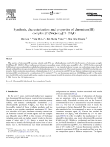 Synthesis, characterization and properties of chromium(III) complex