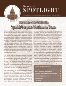 Invisible Government: Special Purpose Districts in